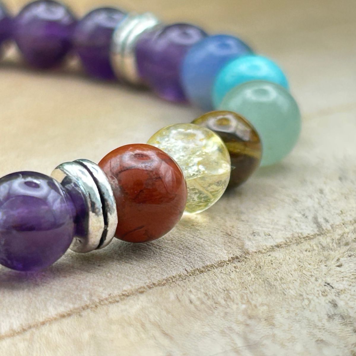 Bracelet 6mm - Amethyst 7 Chakras