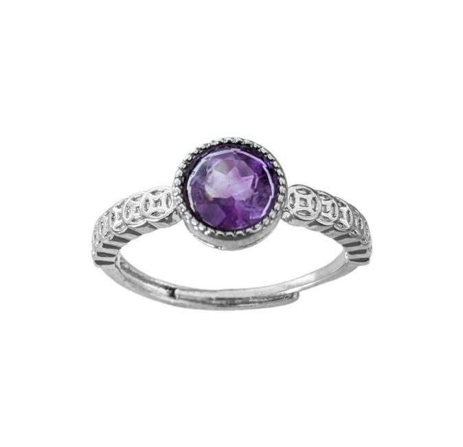 Bague Facettée - Amethyste AA