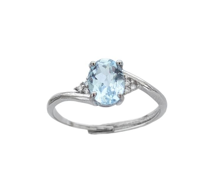 Bague Solitaire Facettée - Topaz AA