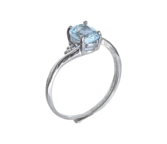 Bague Solitaire Facettée - Topaz AA