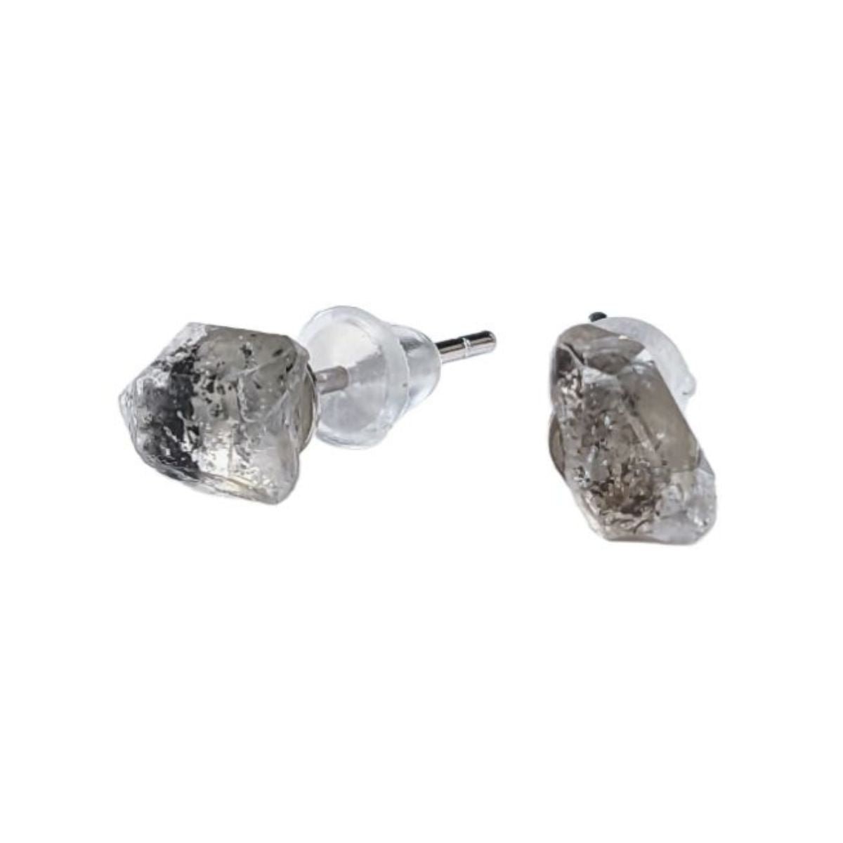 Boucles d'Oreilles Brute - Diamant Herkimer