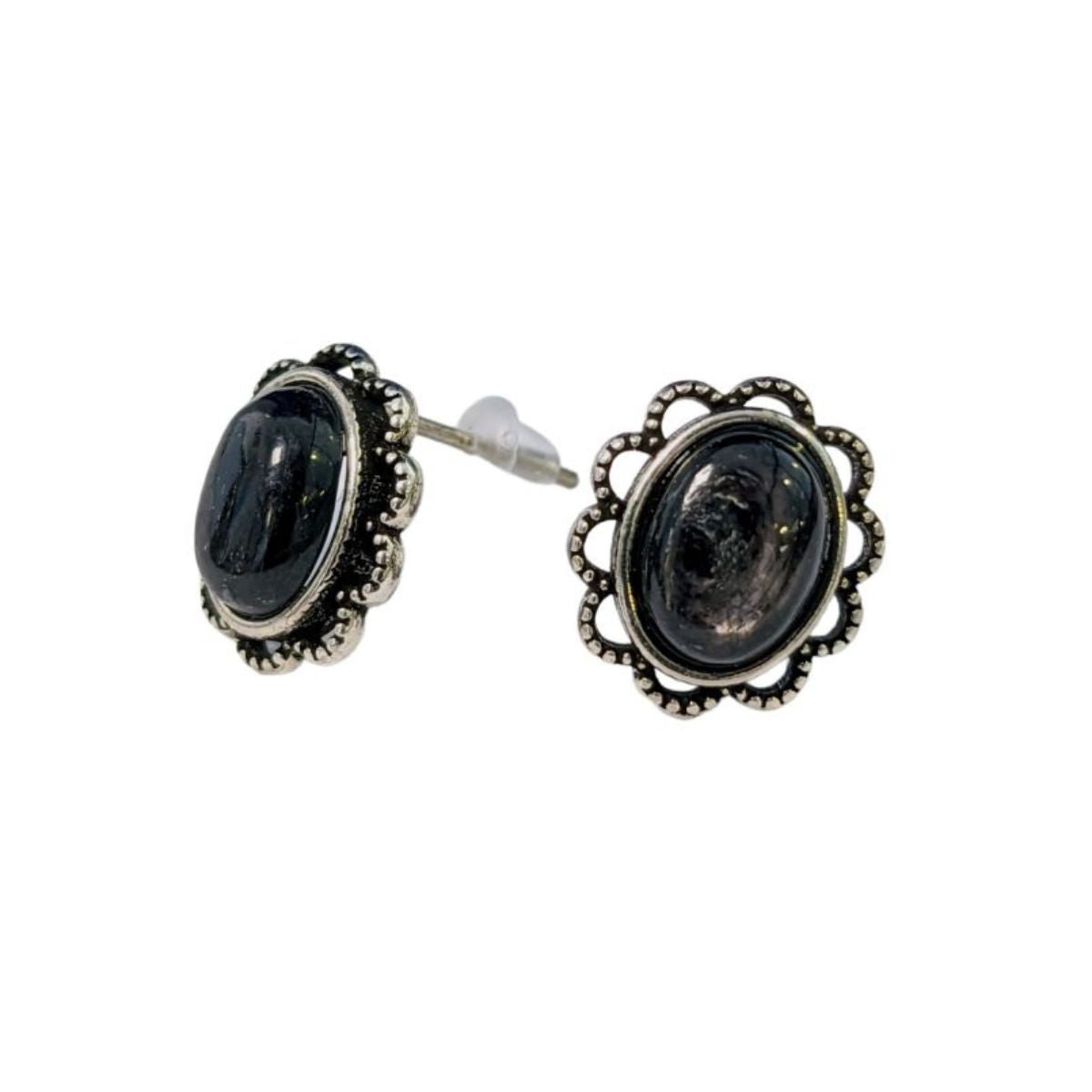 Boucles d'Oreilles Fleur - Hypersthene AA