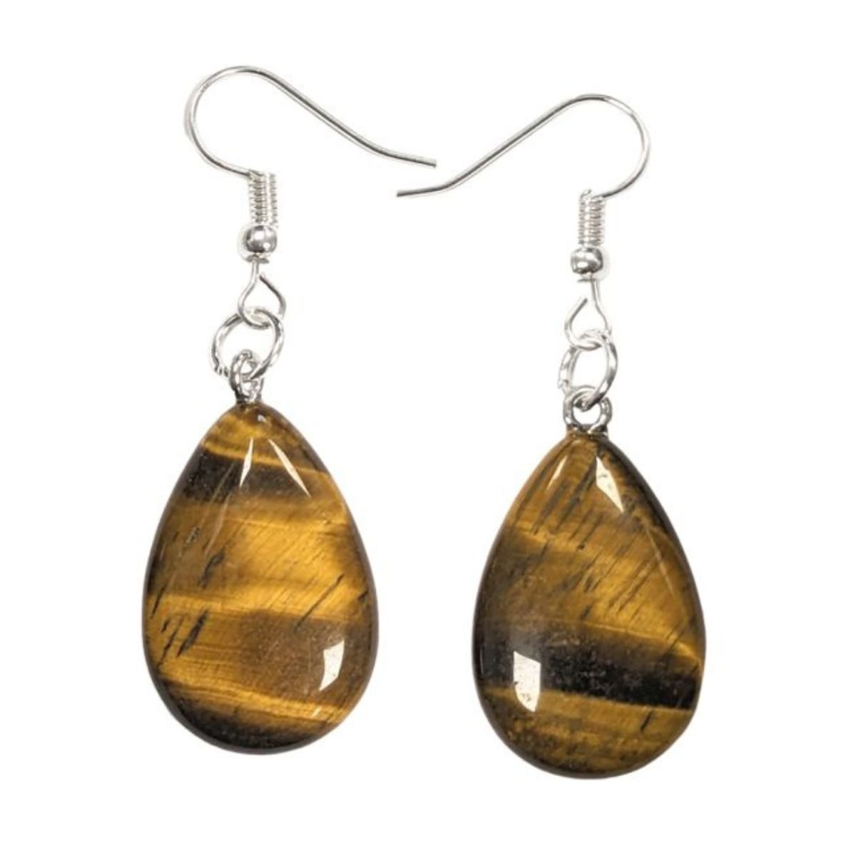 Boucles d'Oreilles Goutte - Œil de Tigre