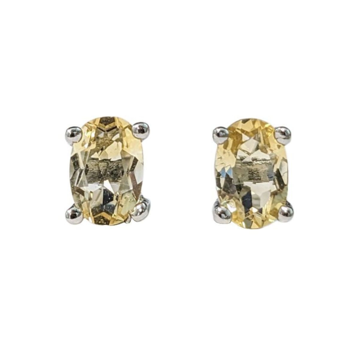 Boucles d'Oreilles Ovale - Citrine Naturelle AA