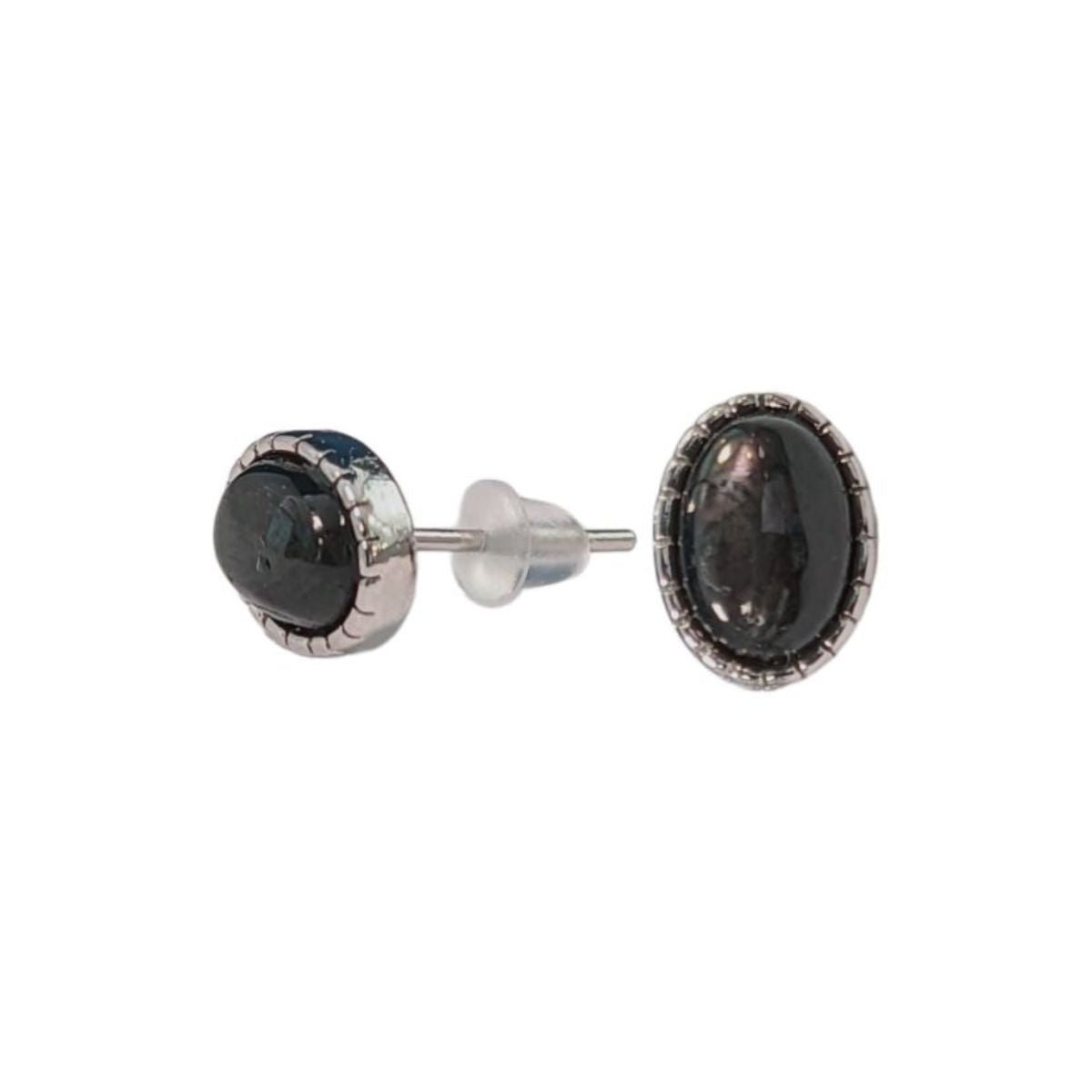 Boucles d'Oreilles Ovale - Hypersthene AA