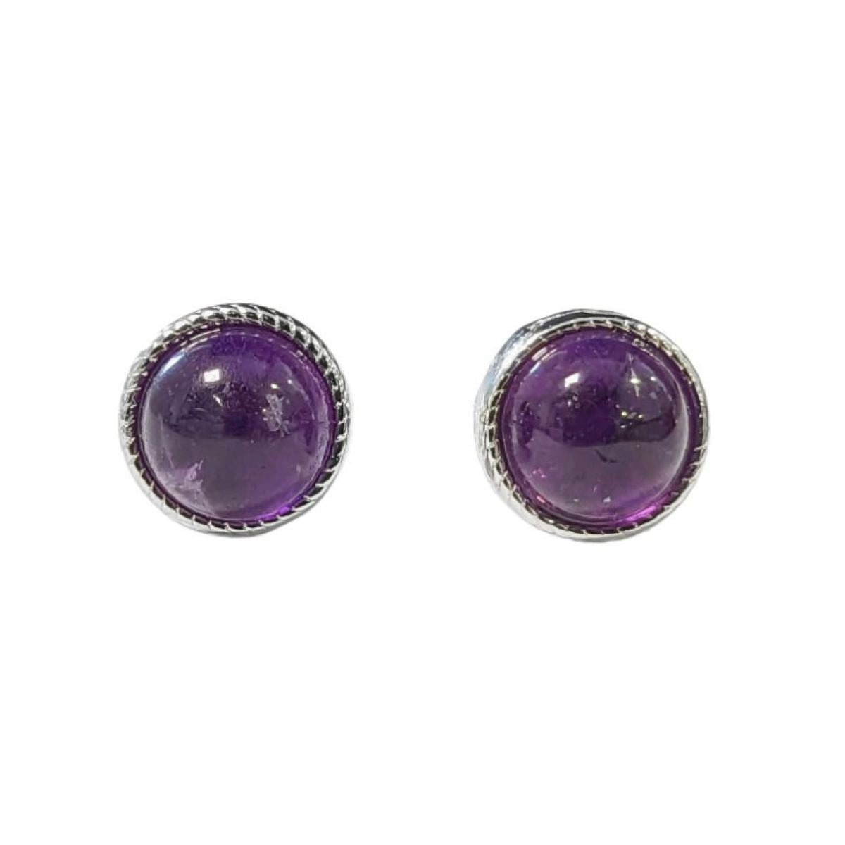 Boucles d'Oreilles Ronde - Amethyste AA