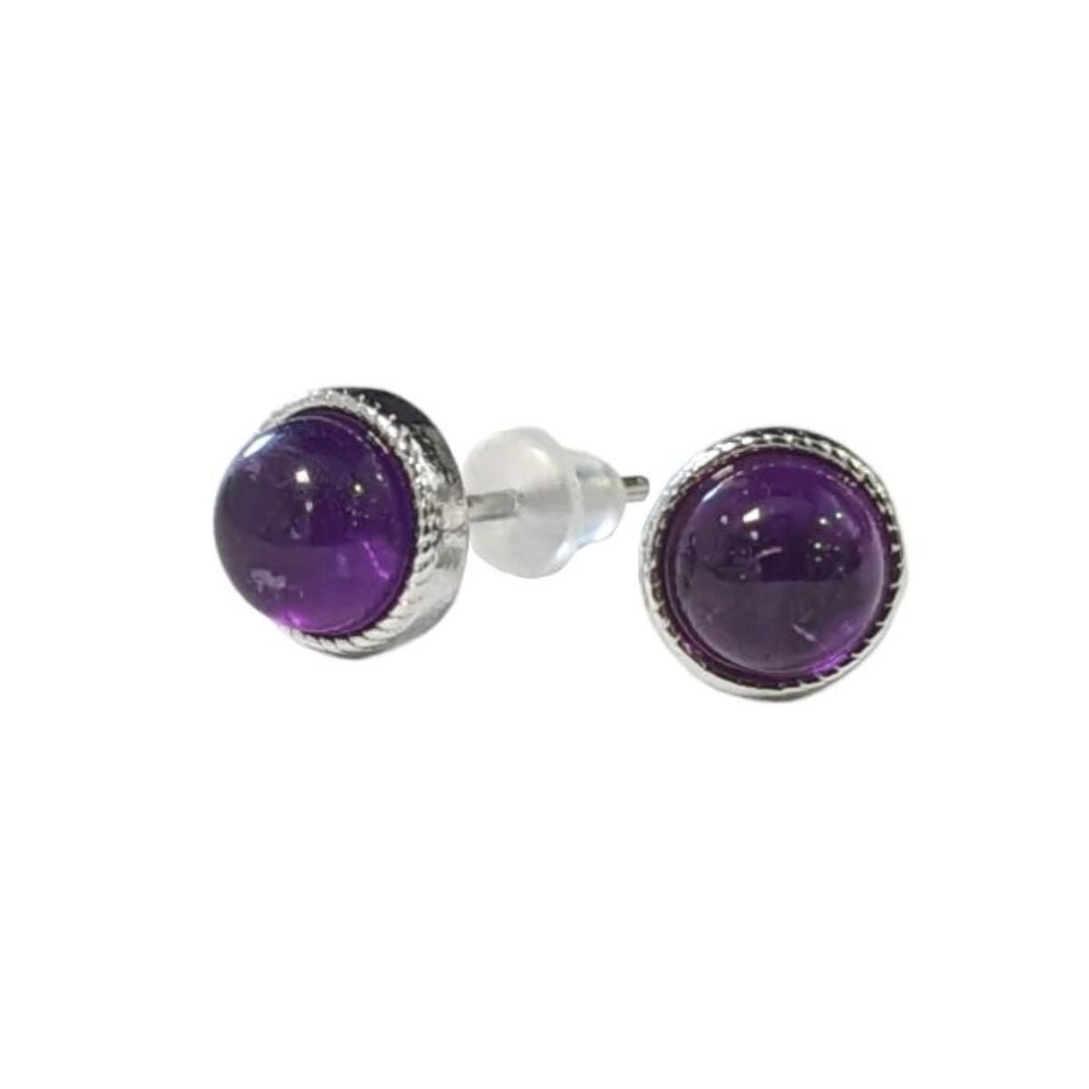 Boucles d'Oreilles Ronde - Amethyste AA