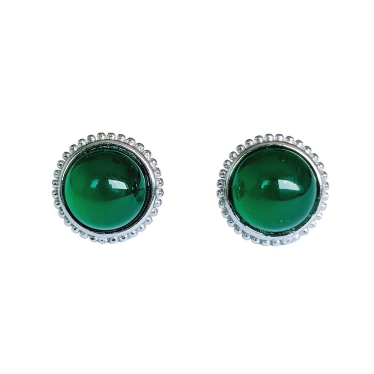 Boucles d'Oreilles Ronde - Chrysoprase AA