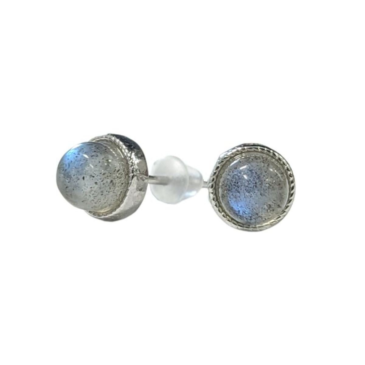 Boucles d'Oreilles Ronde - Labradorite AA