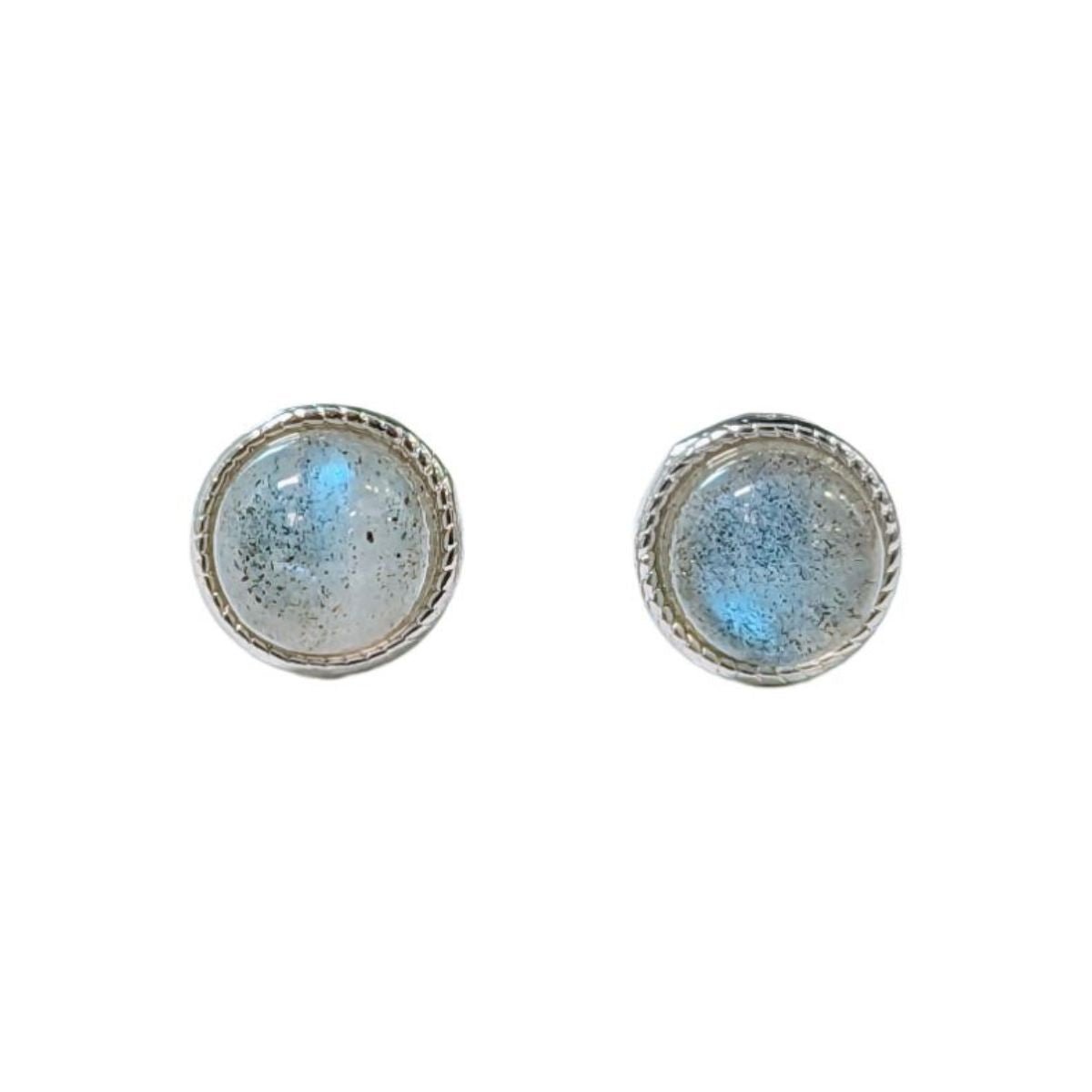 Boucles d'Oreilles Ronde - Labradorite AA