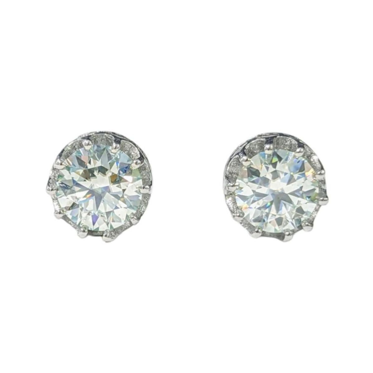 Boucles d'Oreilles Solitaire - Moissanite AA