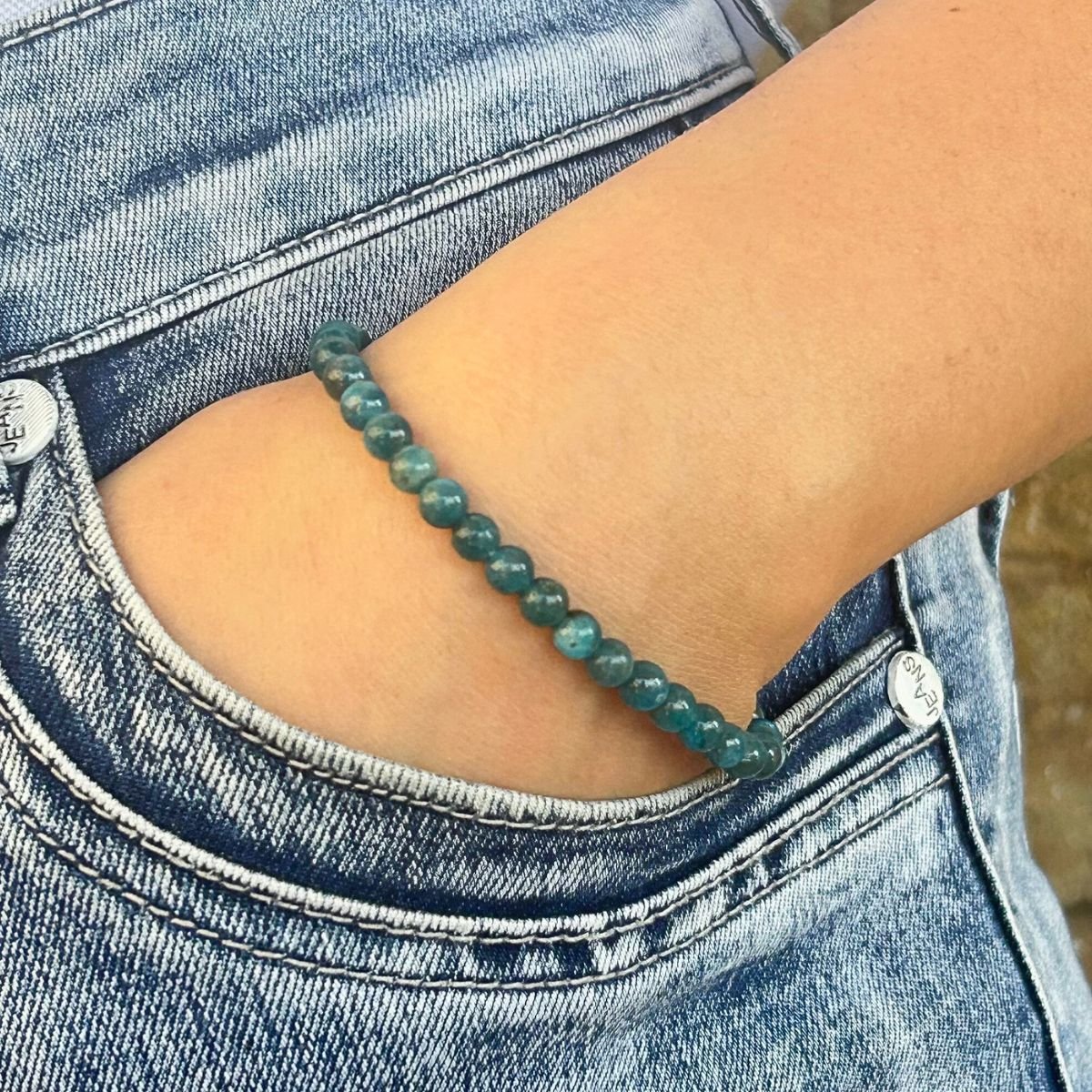 Bracelet 4mm - Apatite Bleue