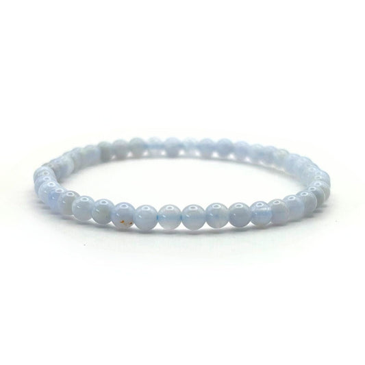 Bracelet 4mm - Calcédoine bleue AA