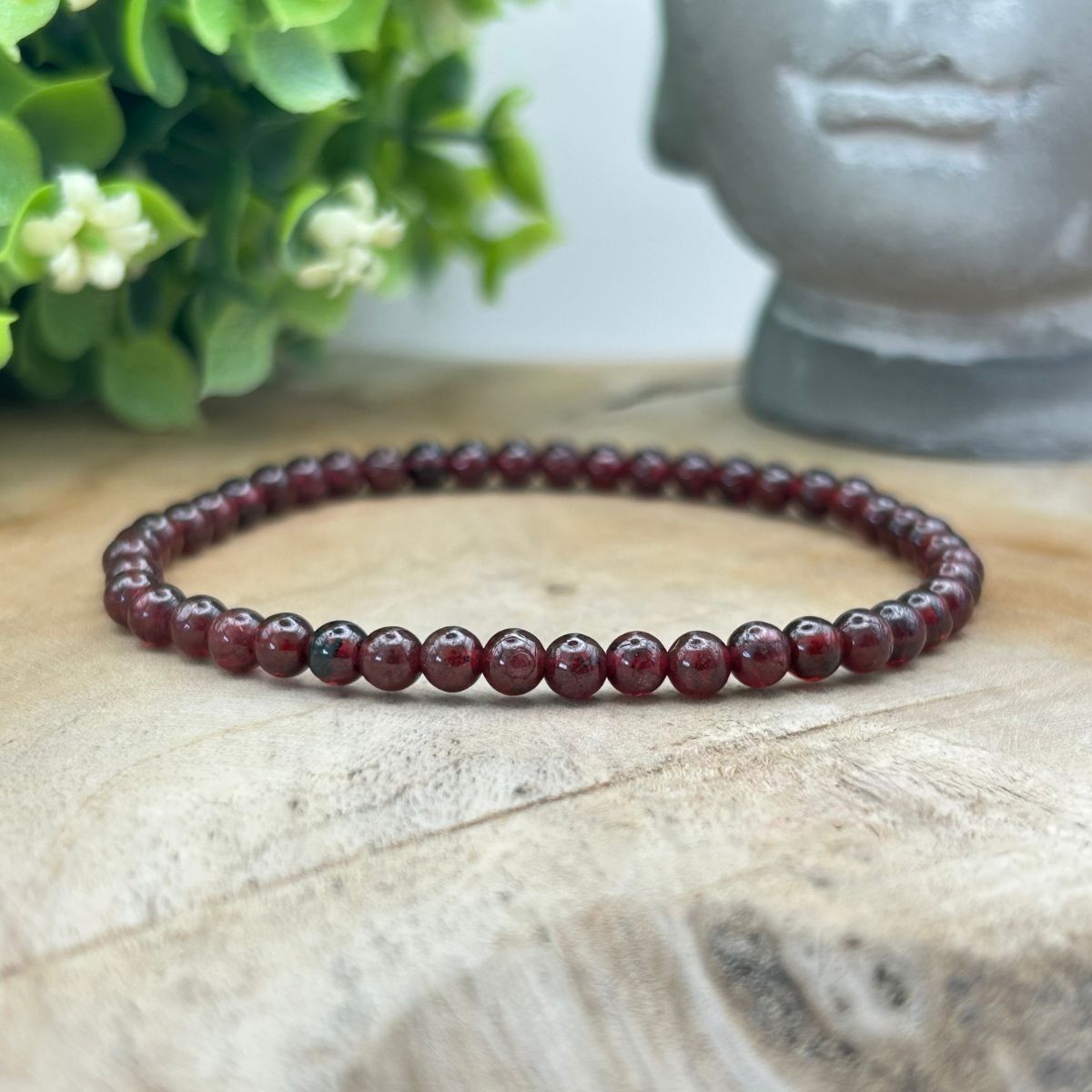 Bracelet 4mm - Grenat Rouge