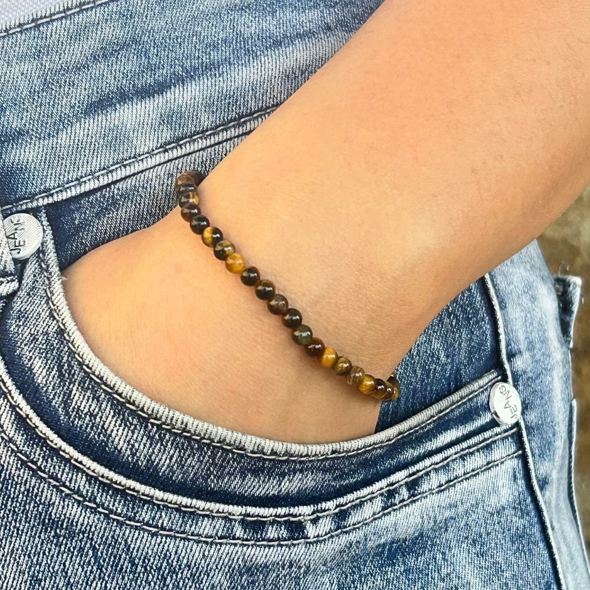 Bracelet 4mm - Œil de Tigre