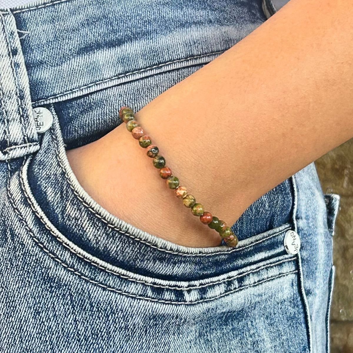 Bracelet 4mm - Unakite