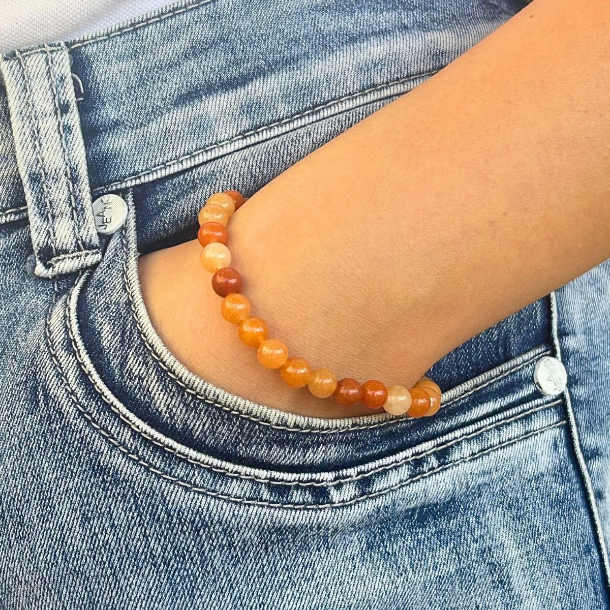 Bracelet 6mm - Aventurine Orange