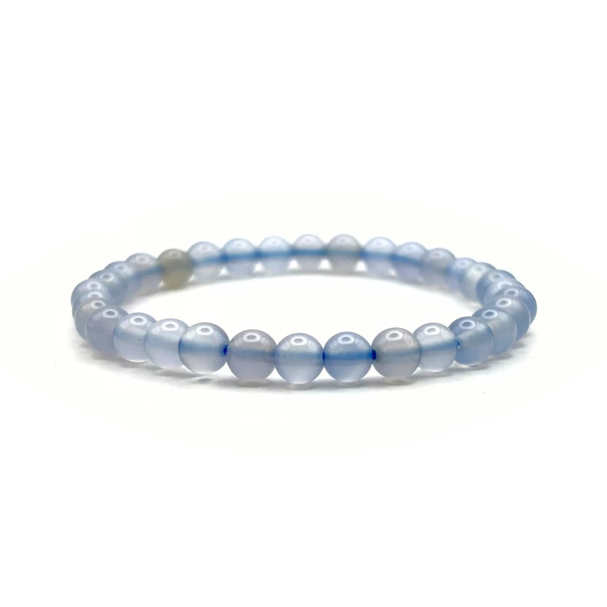 Bracelet 6mm - Calcédoine Bleue AAA