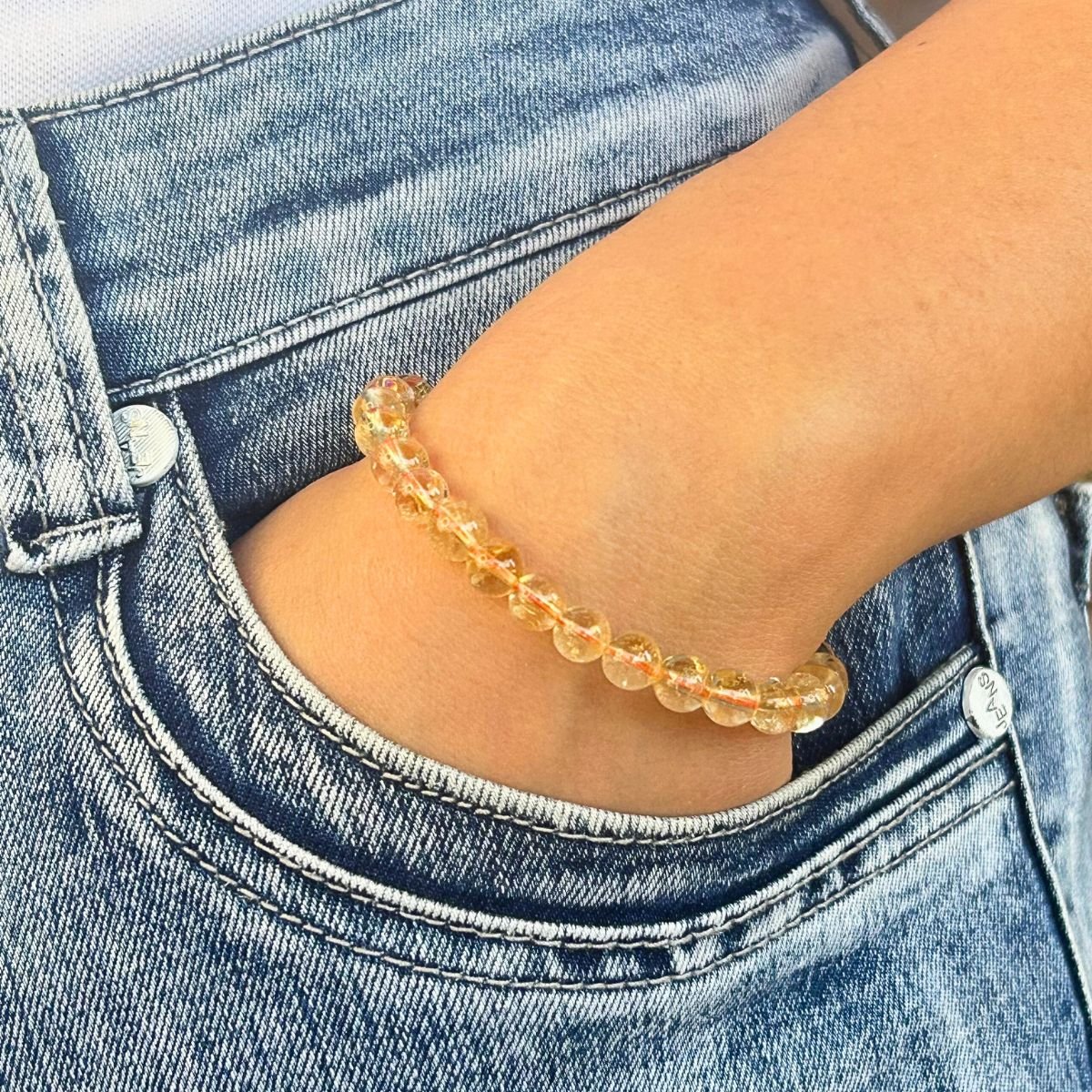 Bracelet 6mm - Citrine Naturelle AA