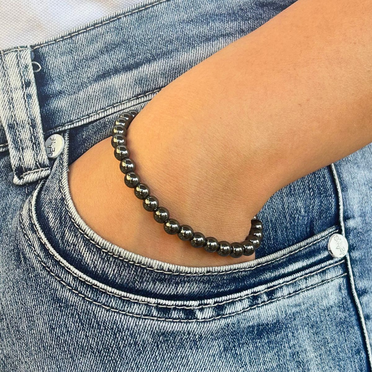 Bracelet 6mm - Hématite