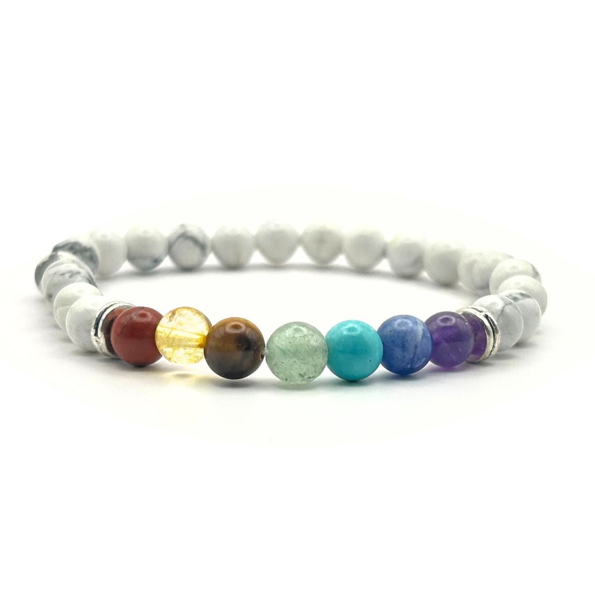 Bracelet 6mm - Howlite 7 Chakras