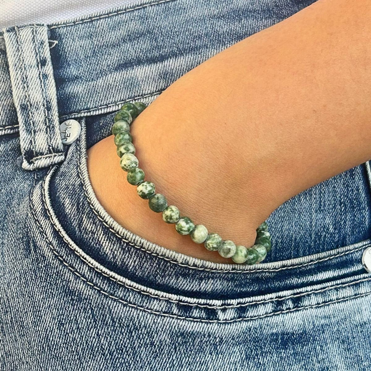 Bracelet 6mm - Jade Verte