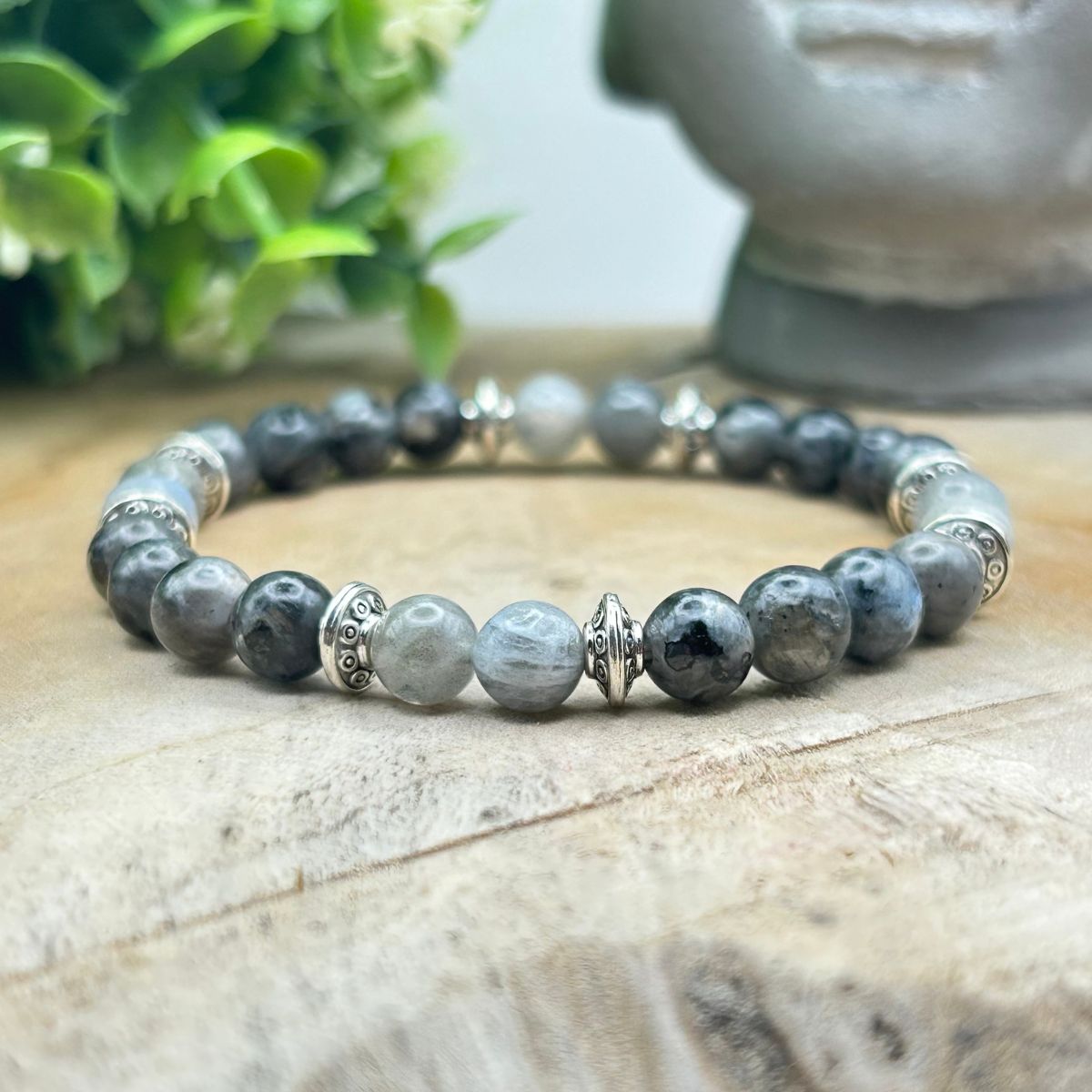 Bracelet 6mm - Labradorite et Larvikite