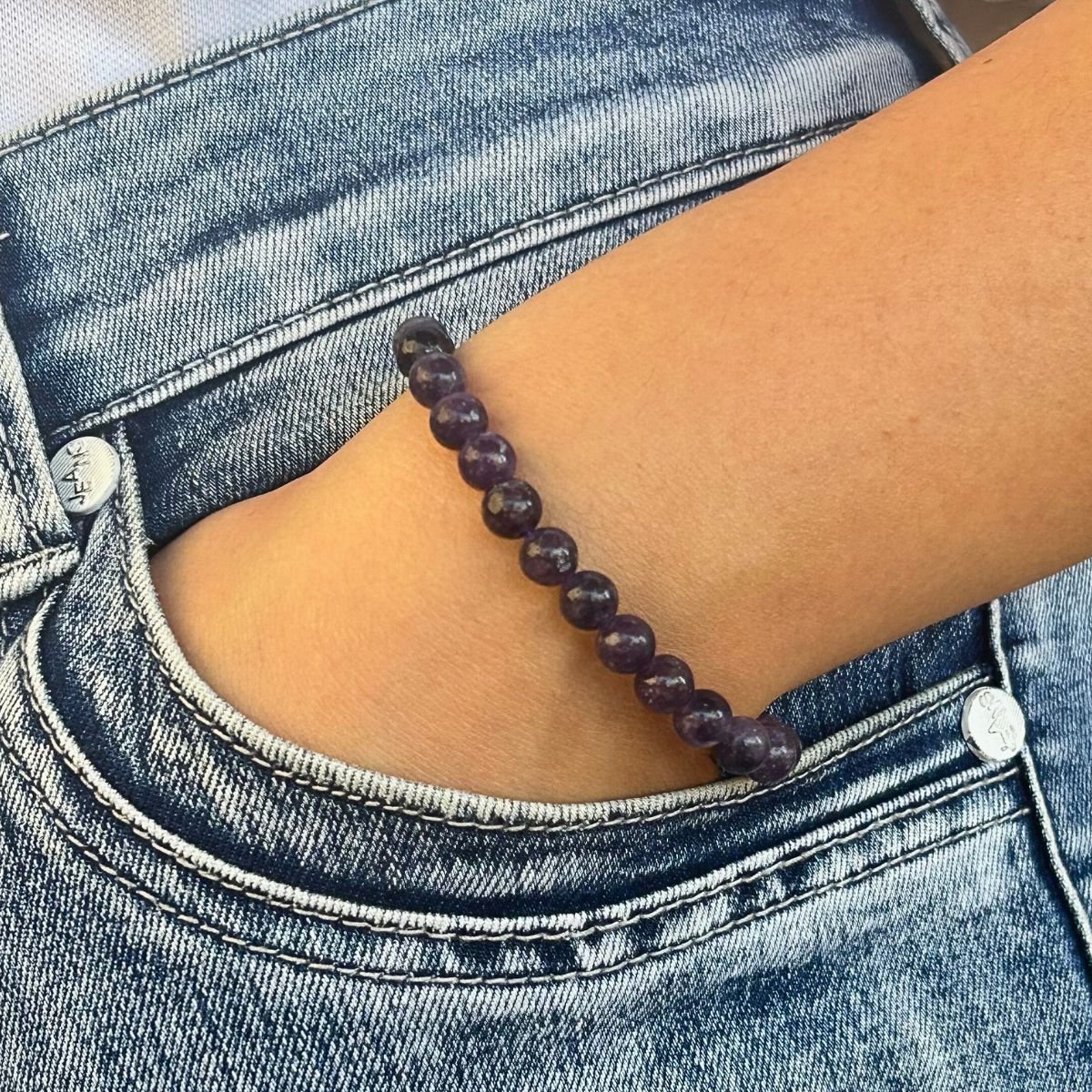 Bracelet 6mm - Lépidolite Dark