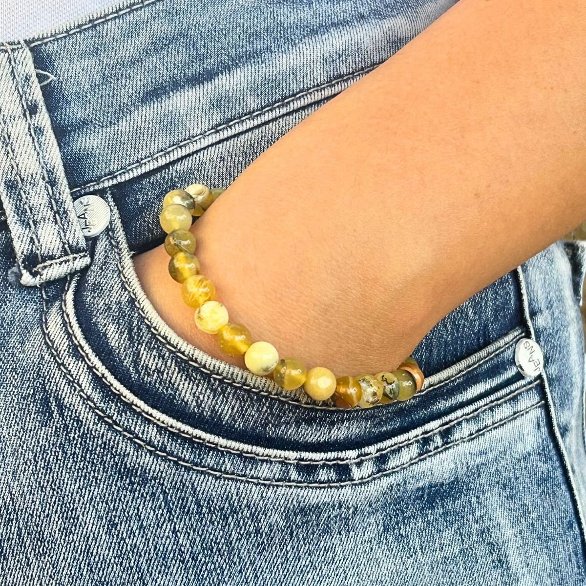 Bracelet 6mm - Opale Jaune