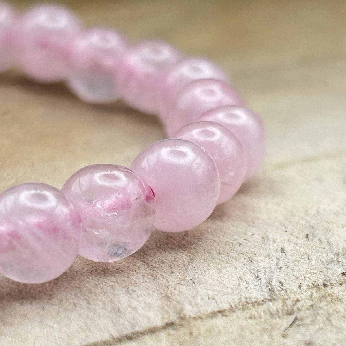 Bracelet 6mm - Quartz Rose