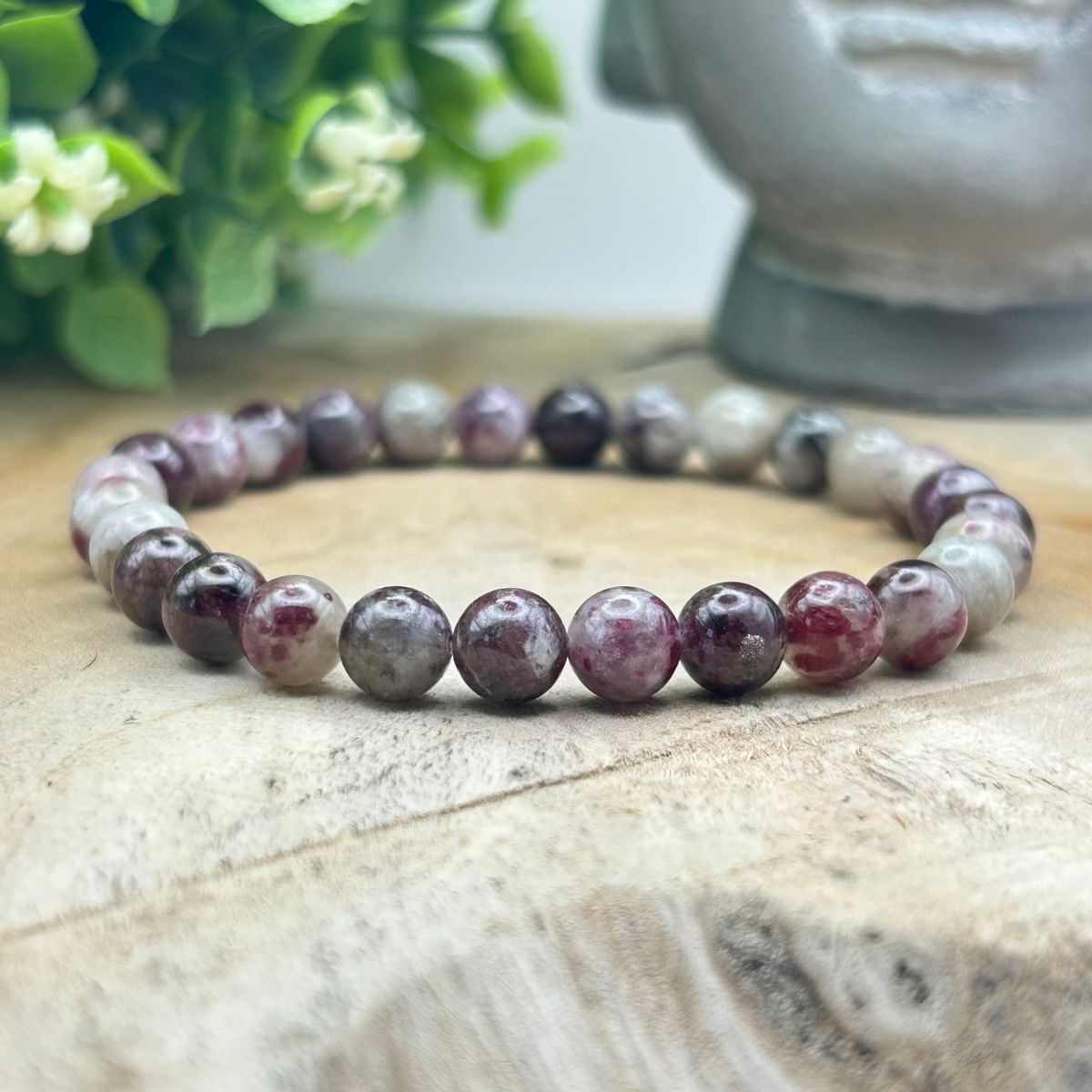 Bracelet 6mm - Tourmaline Rose