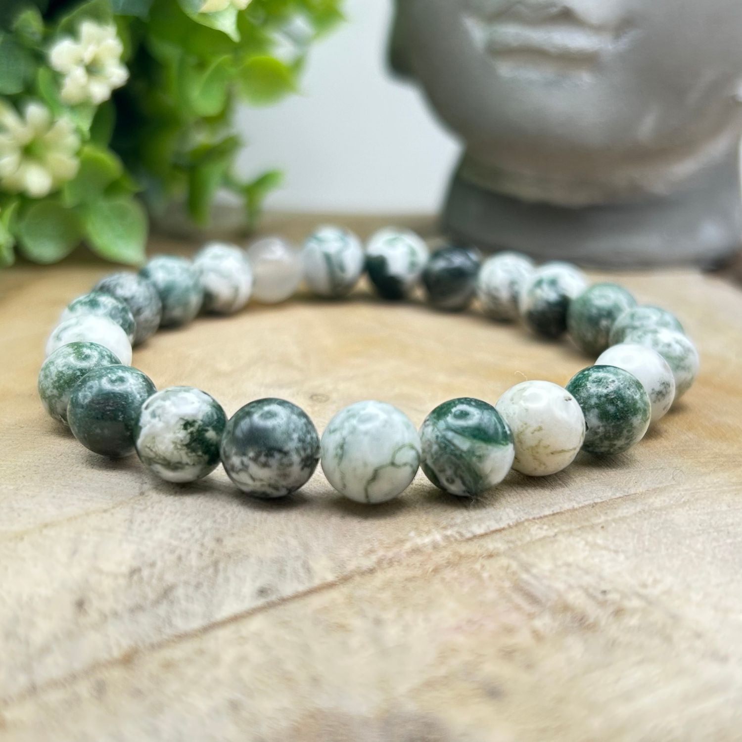 Bracelet 8mm - Agate Arbre