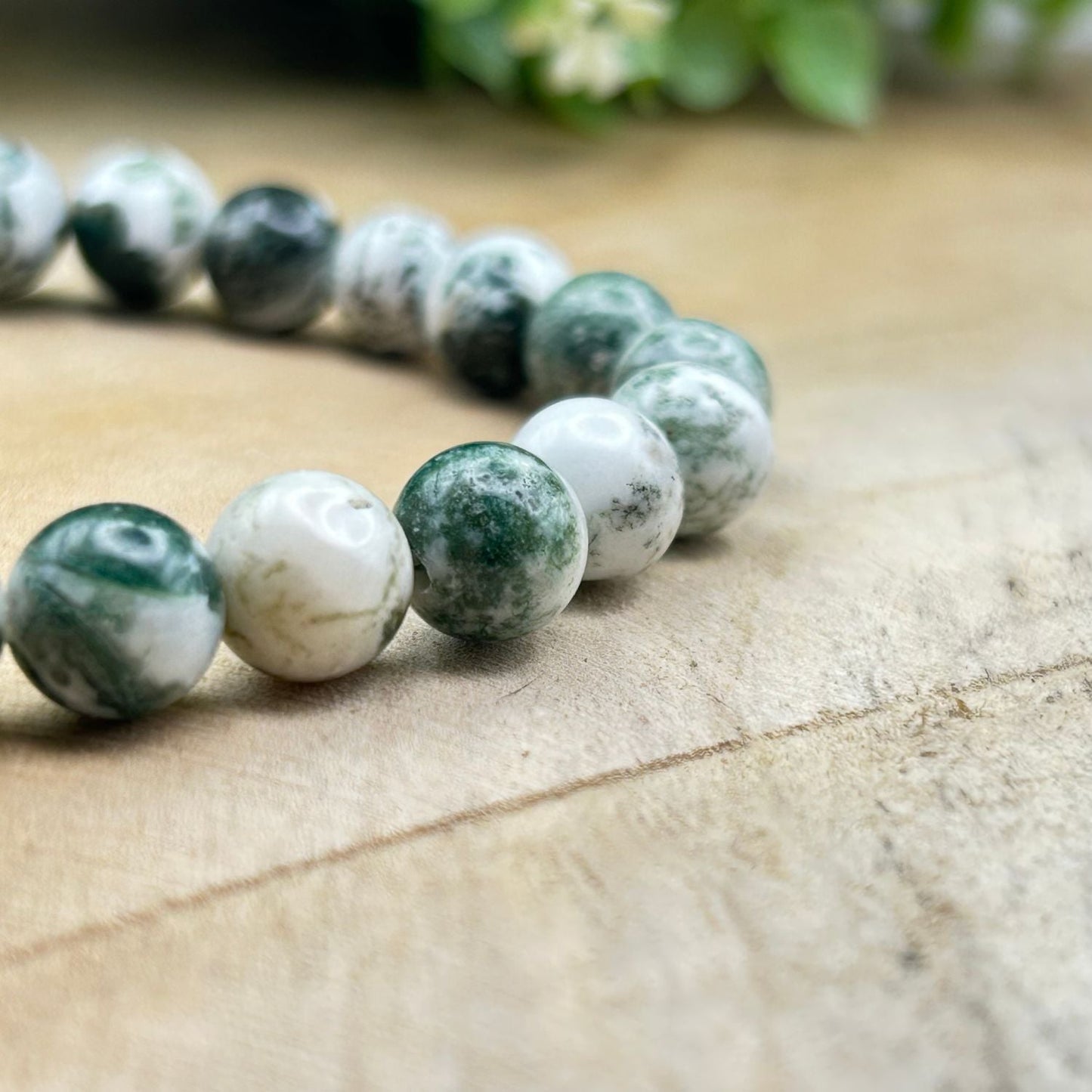 Bracelet 8mm - Agate Arbre