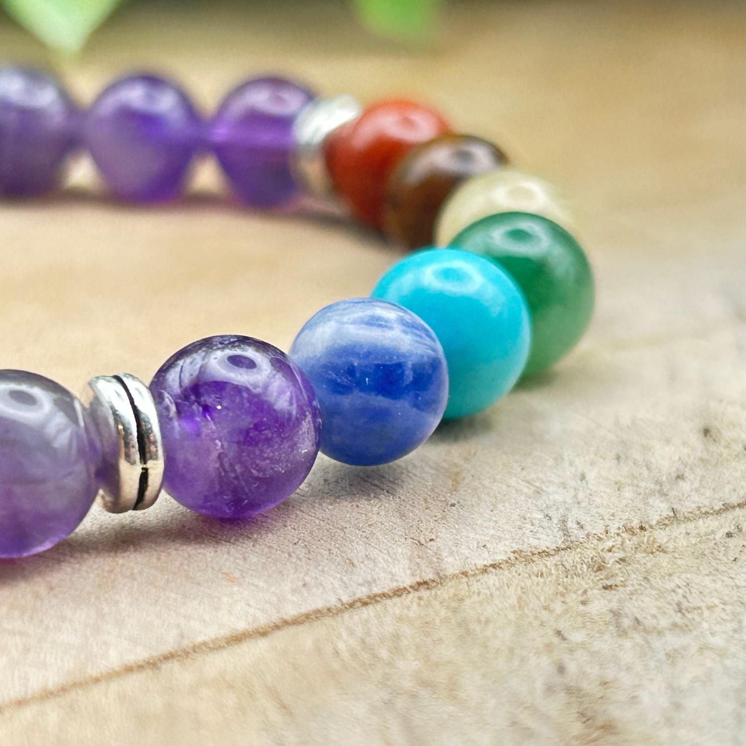 Bracelet 8mm - Améthyste 7 chakras