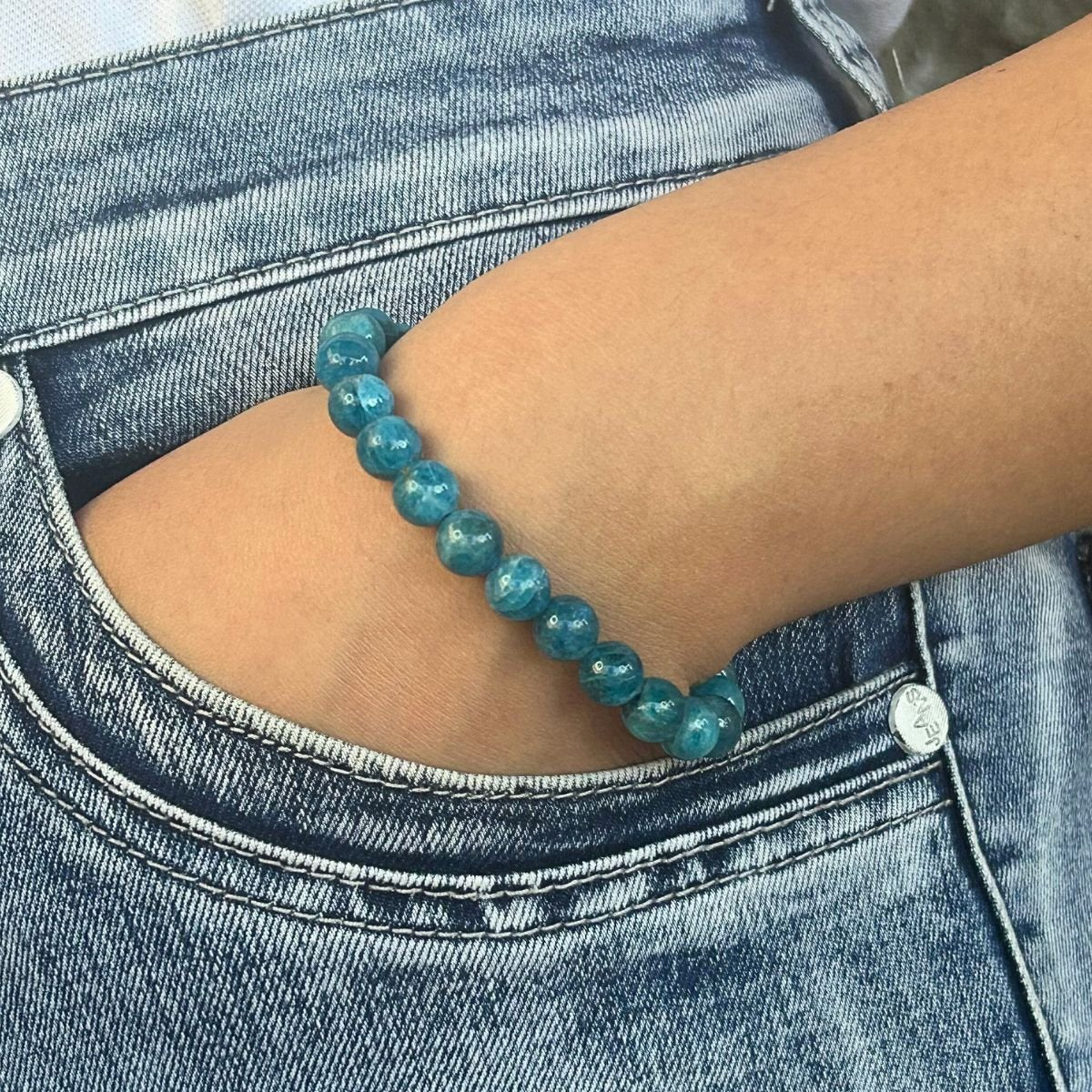 Bracelet 8mm - Apatite Bleue