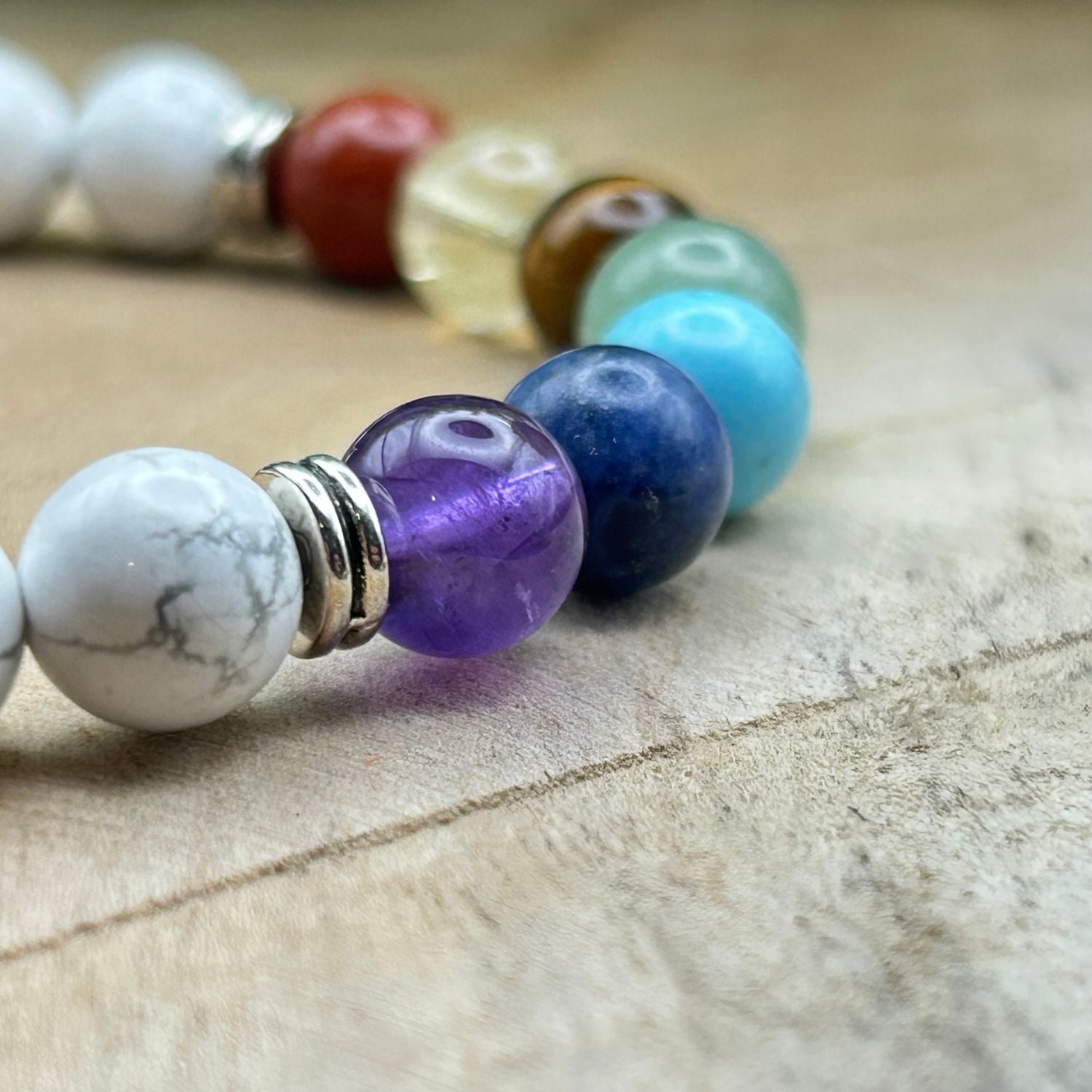 Bracelet 8mm - Howlite 7 chakras