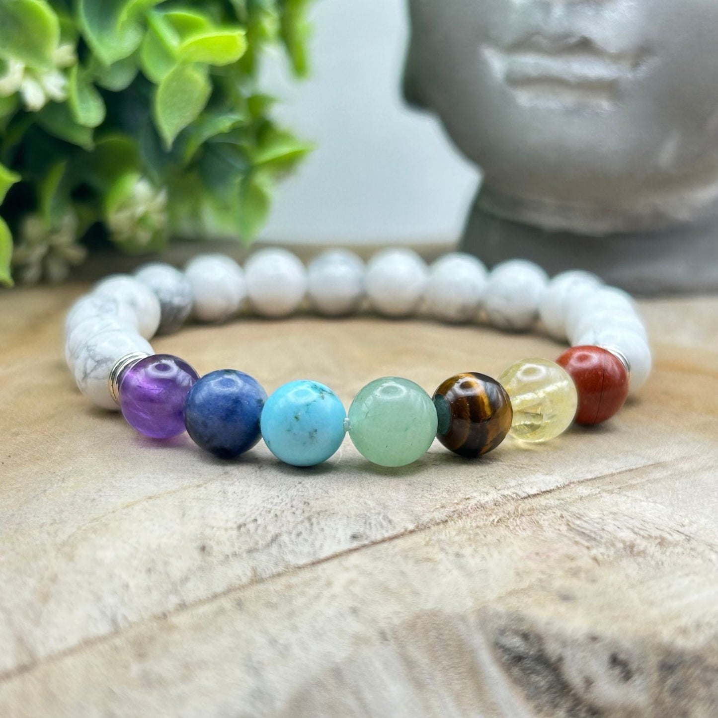 Bracelet 8mm - Howlite 7 chakras