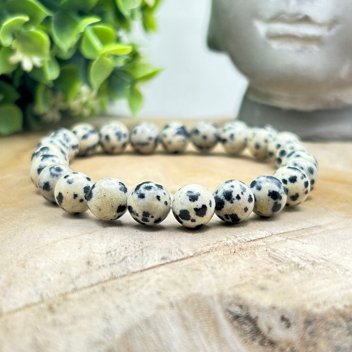 Bracelet 8mm - Jaspe Dalmatien