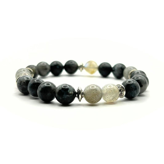 Bracelet 8mm - Labradorite et Larvikite