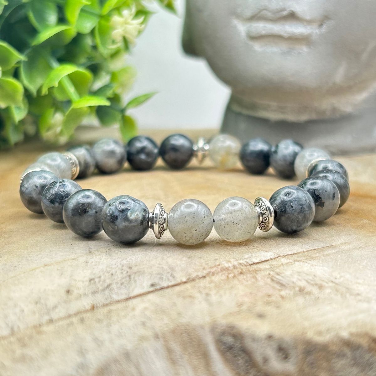 Bracelet 8mm - Labradorite et Larvikite