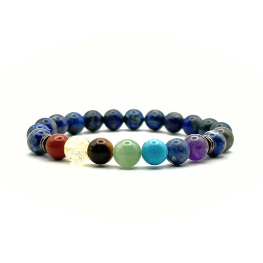 Bracelet 8mm - Lapis-Lazuli 7 Chakras