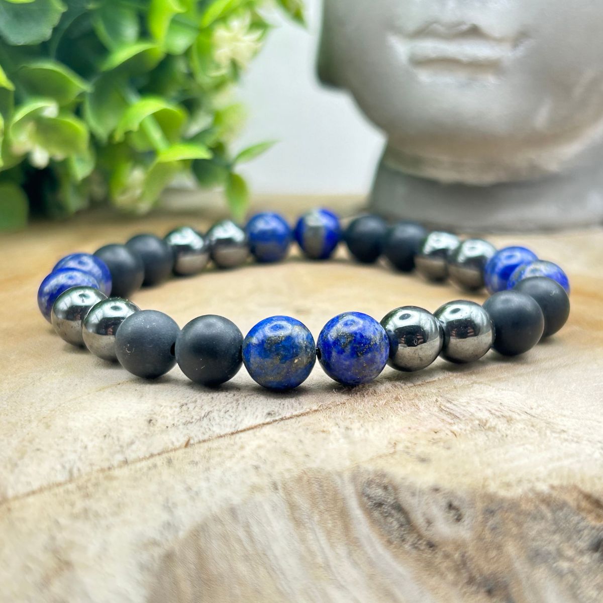 Bracelet 8mm - Lapis-Lazuli, Hématite, Onyx mate