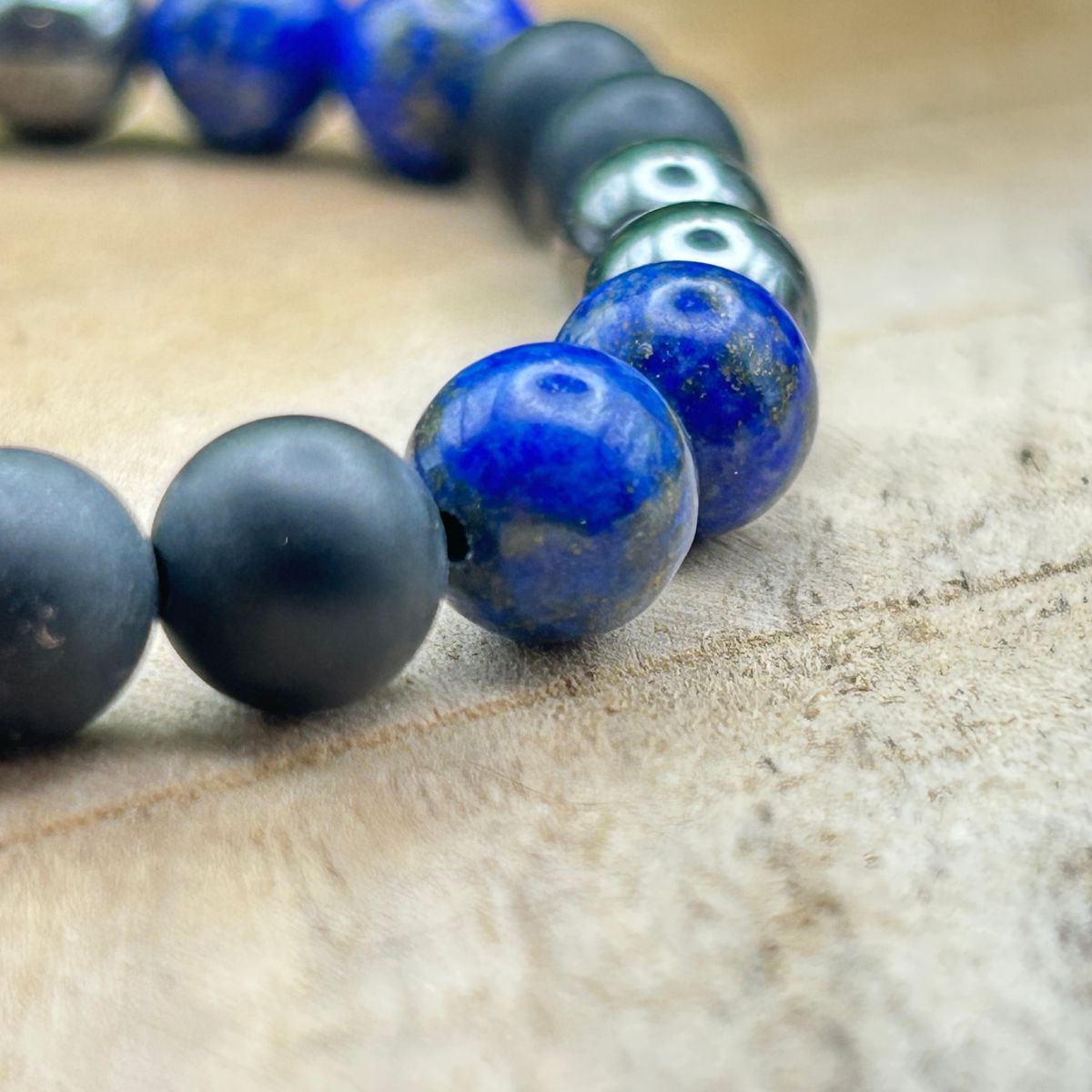 Bracelet 8mm - Lapis-Lazuli, Hématite, Onyx mate