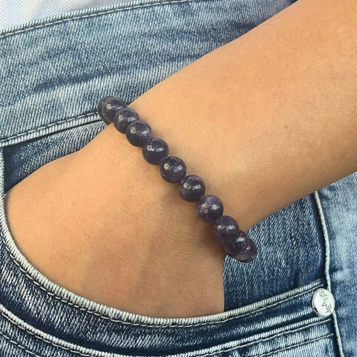 Bracelet 8mm - Lépidolite Dark