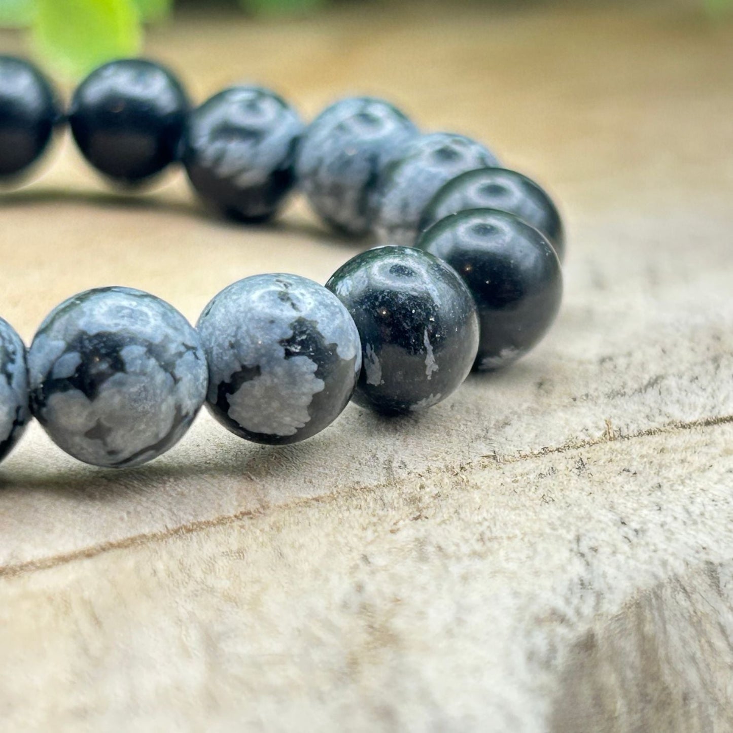 Bracelet 8mm - Obsidienne Flocon de Neige