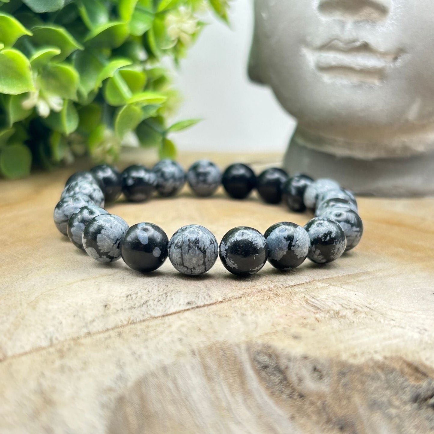 Bracelet 8mm - Obsidienne Flocon de Neige