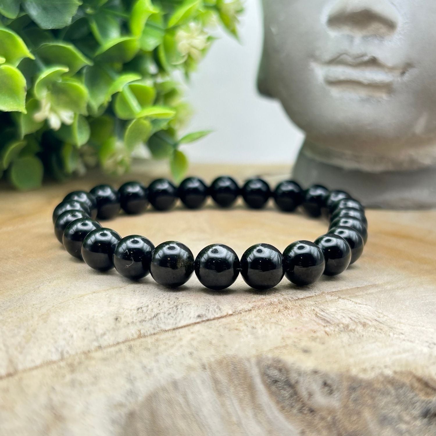 Bracelet 8mm - Obsidienne Noire