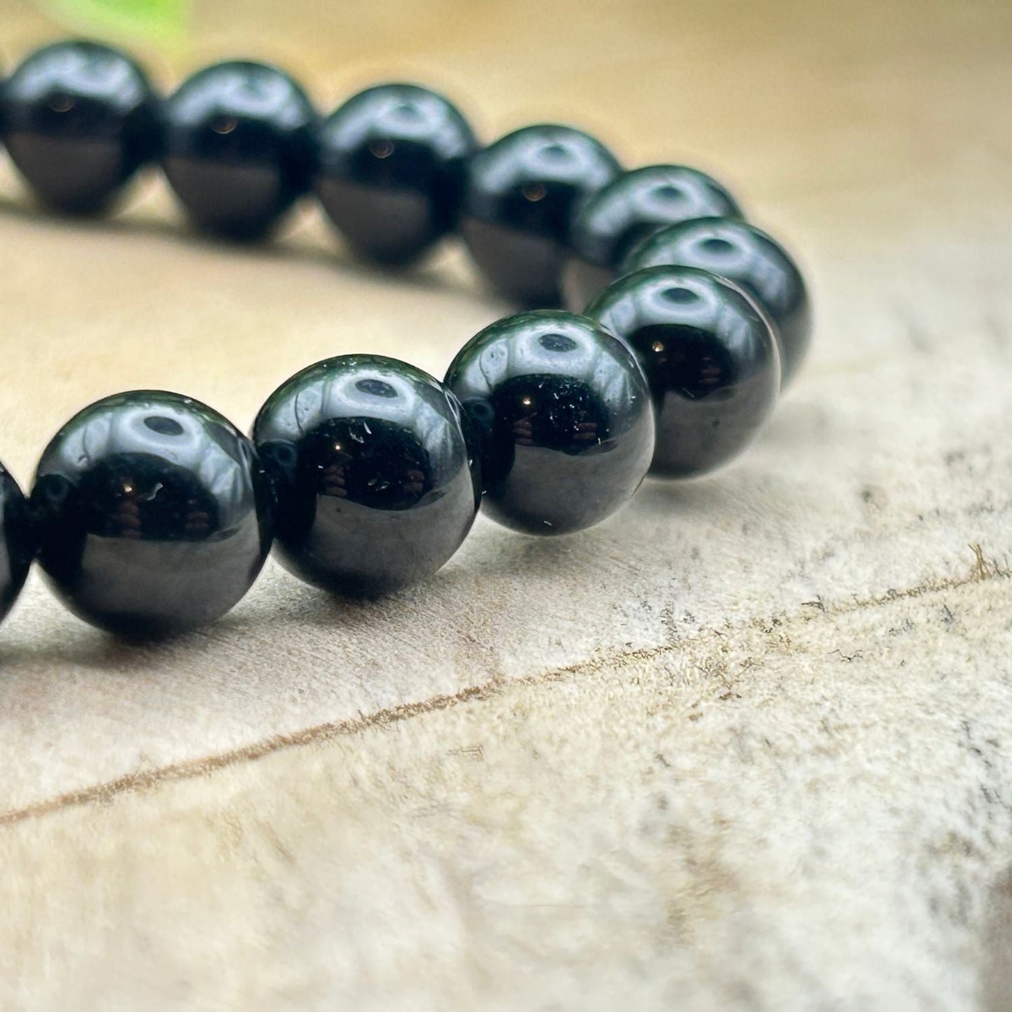 Bracelet 8mm - Obsidienne Noire