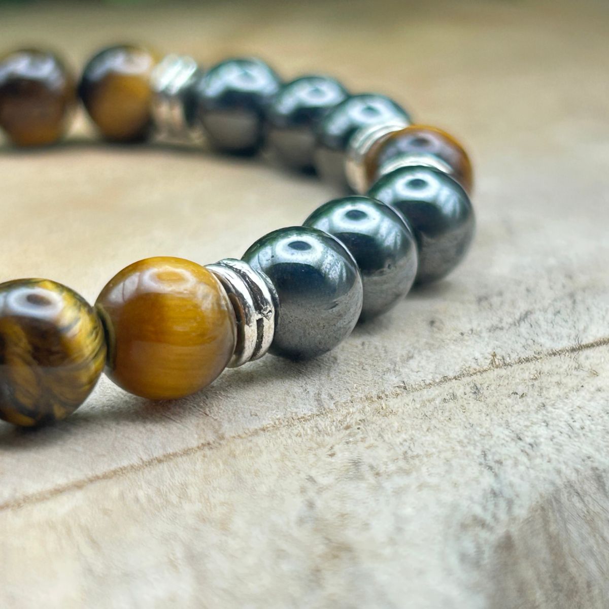 Bracelet 8mm - Œil du Tigre et Hématite