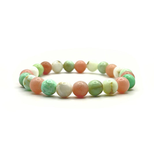 Bracelet 8mm - Opale rose & Chrysoprase AA